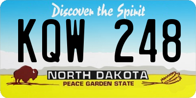 ND license plate KQW248