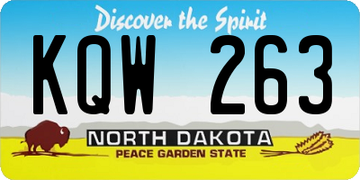 ND license plate KQW263