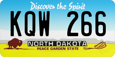 ND license plate KQW266