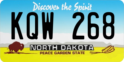 ND license plate KQW268