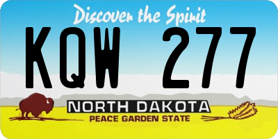 ND license plate KQW277