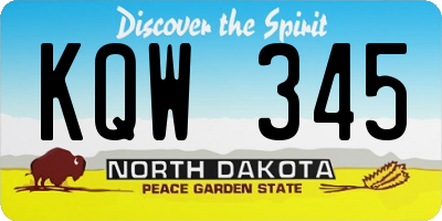 ND license plate KQW345