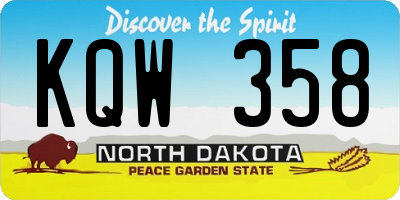 ND license plate KQW358
