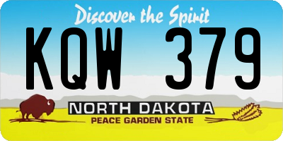ND license plate KQW379