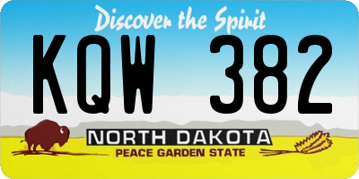 ND license plate KQW382