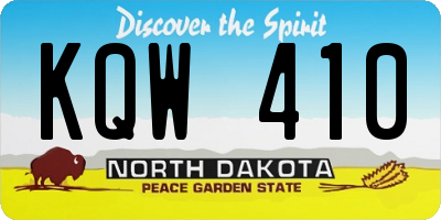 ND license plate KQW410