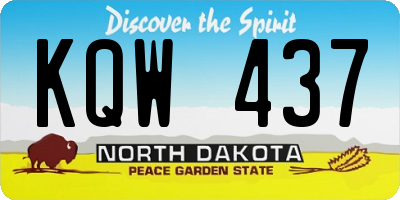 ND license plate KQW437