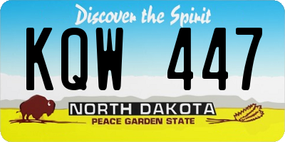 ND license plate KQW447