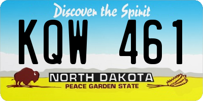 ND license plate KQW461