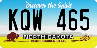 ND license plate KQW465