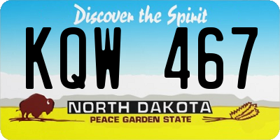 ND license plate KQW467