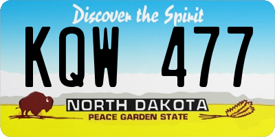 ND license plate KQW477