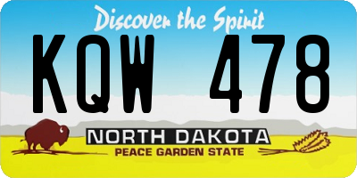 ND license plate KQW478