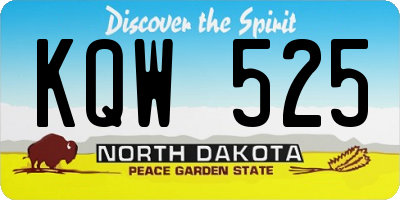ND license plate KQW525
