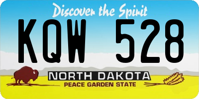ND license plate KQW528