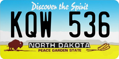 ND license plate KQW536