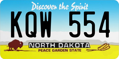 ND license plate KQW554