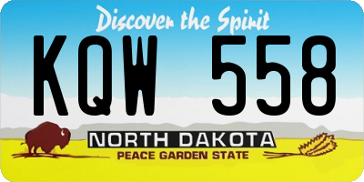 ND license plate KQW558