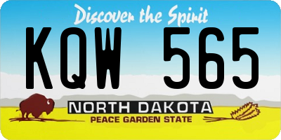 ND license plate KQW565