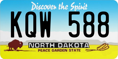 ND license plate KQW588