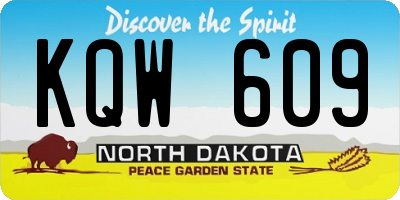 ND license plate KQW609