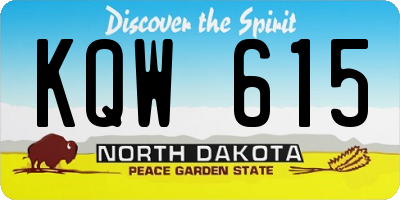 ND license plate KQW615
