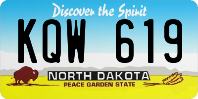 ND license plate KQW619