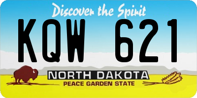 ND license plate KQW621
