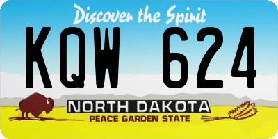 ND license plate KQW624