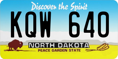 ND license plate KQW640