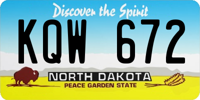 ND license plate KQW672