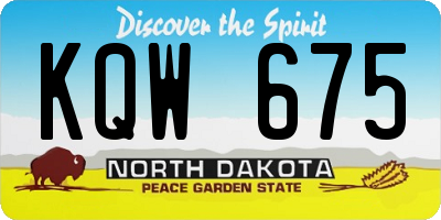 ND license plate KQW675