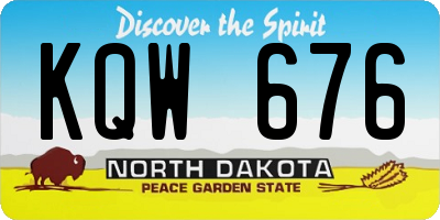 ND license plate KQW676