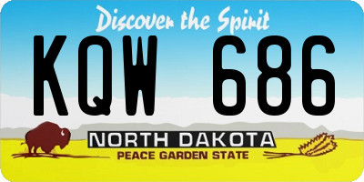 ND license plate KQW686