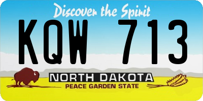 ND license plate KQW713