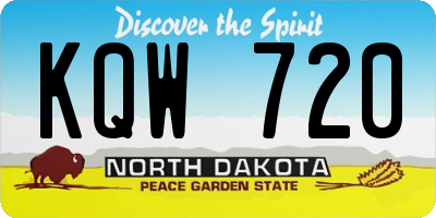 ND license plate KQW720