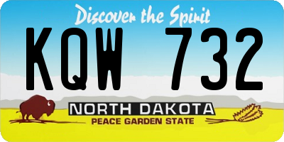 ND license plate KQW732