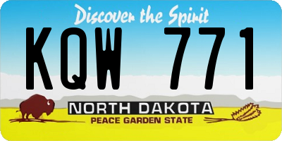 ND license plate KQW771