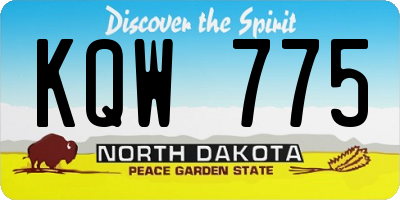 ND license plate KQW775