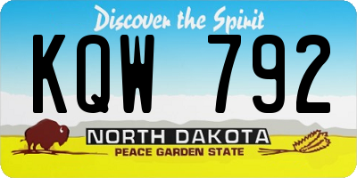 ND license plate KQW792