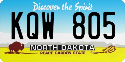 ND license plate KQW805