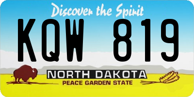 ND license plate KQW819