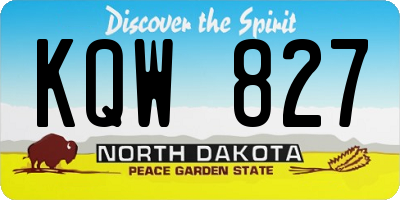 ND license plate KQW827