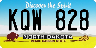 ND license plate KQW828