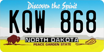 ND license plate KQW868