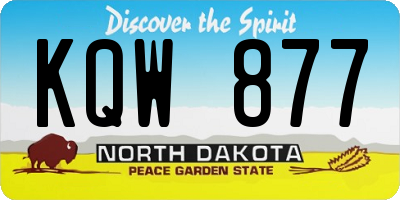 ND license plate KQW877
