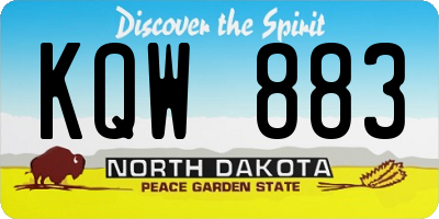 ND license plate KQW883