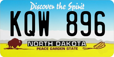 ND license plate KQW896