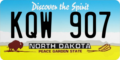 ND license plate KQW907