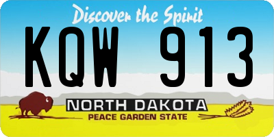 ND license plate KQW913